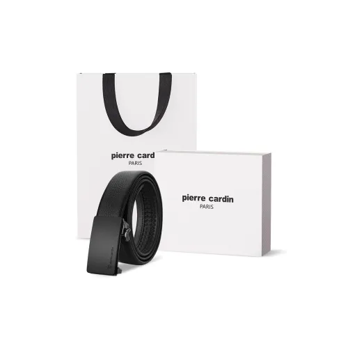 PIERRE CARDIN Корова Кожа Ремешок Коробка Мужской Черный 3,4CM