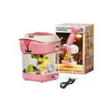 Вращающийся снегопад Ручной барабан [Розовый, USB зарядка + Микрофон + Bluetooth]