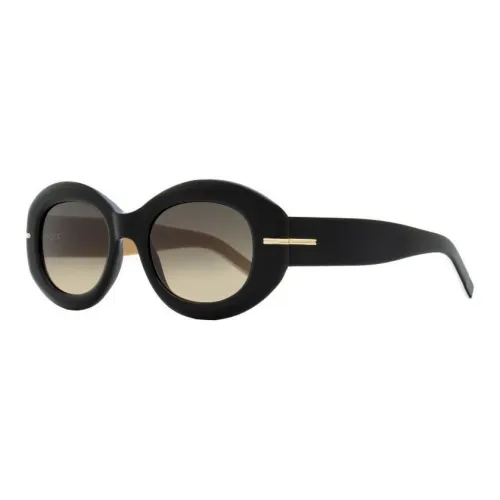 BOSS Ацетат Круглые Солнцезащитные очки Женские Черные