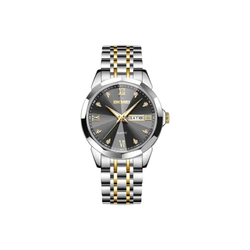 SKMEI Кварцевый механизм нержавеющая сталь ремешок унисекс черный циферблат