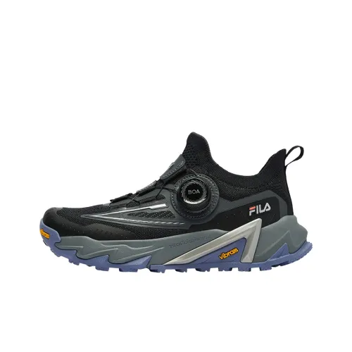 FILA KIDS BOA Детская тренировочная обувь Низкий топ Черный/Теневой черный Серый Унисекс