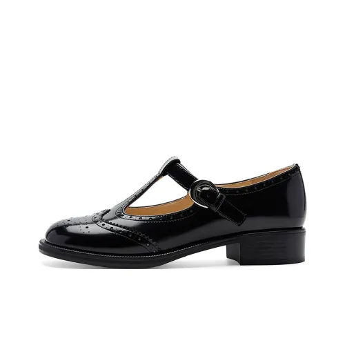 NINE WEST Туфли Мэри Джейн с грубым каблуком 3,3 см женские черные