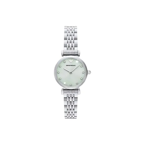 EMPORIO ARMANI Кварцевые часы механизм ремешок из нержавеющей стали 28 мм зеленый циферблат женские часы