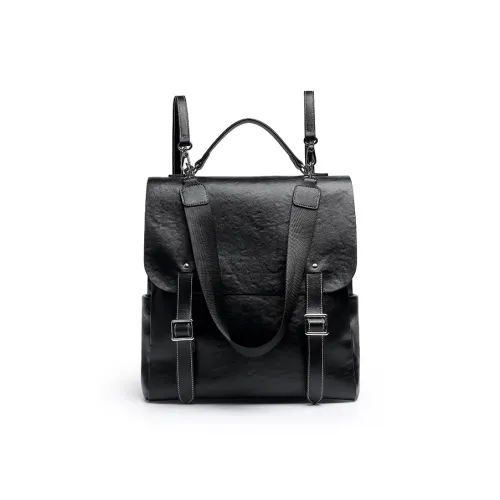 Mulinsen Рюкзак из синтетической кожи унисекс черный светло-кофейный