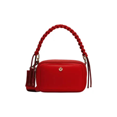 lululemon Нейлоновая сумка через плечо женская темно-красного цвета