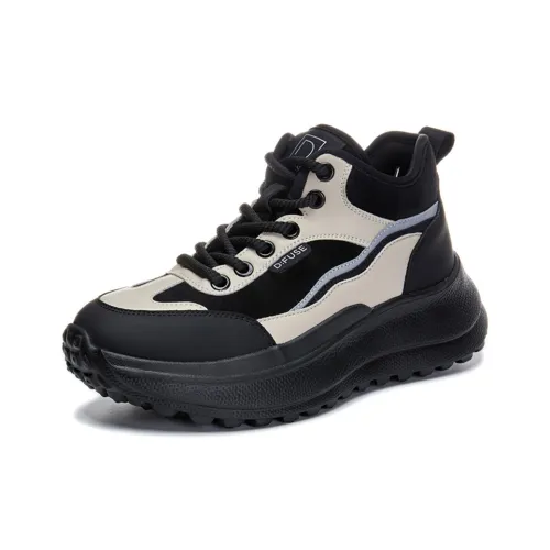 D Fuse SCANDINAVIA Устойчивые к истиранию визуально увеличивающие рост MID Топ Толстая подошва Кроссовки Женские