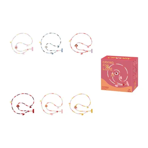 POP MART Коллаборация CRYBABY Cupid's Tears Коллекция Мобильный телефон Длинный шнурок Слепые коробки Один Mystery Коробка Целая коробка 6 шт