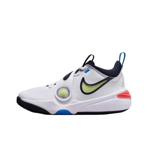 Nike Team Hustle D 11 Устойчивый к истиранию Амортизация Дышащий Низкий Топ Детские Баскетбольные Кроссовки Белый