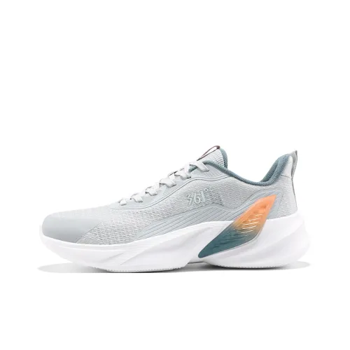 361° Амортизаторы Slip-resistant устойчивые к истиранию Низкий топ Повседневные Кроссовки для бега Sprint Мужские Серый Белый