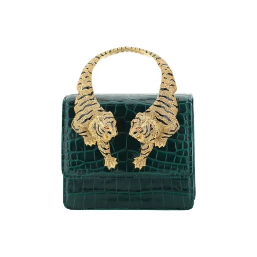 Roberto Cavalli Телячья кожа Одно плечо Сумка Средний Женский Изумрудно-зеленый