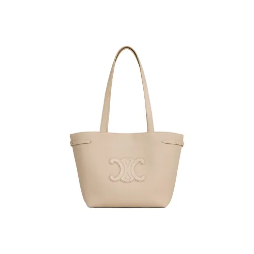 CELINE Triomphe Телячья кожа Тоут Сумка Сумка для покупок Сумка Сумка через плечо Маленькая Женская Естественная