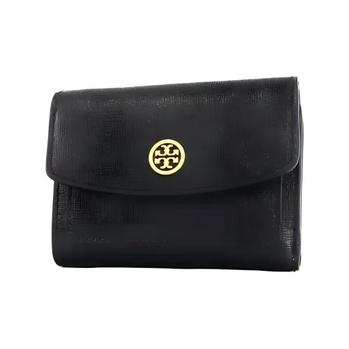 TORY BURCH Robinson Кожа Держатель для карт кошелек Маленький Женский Черный