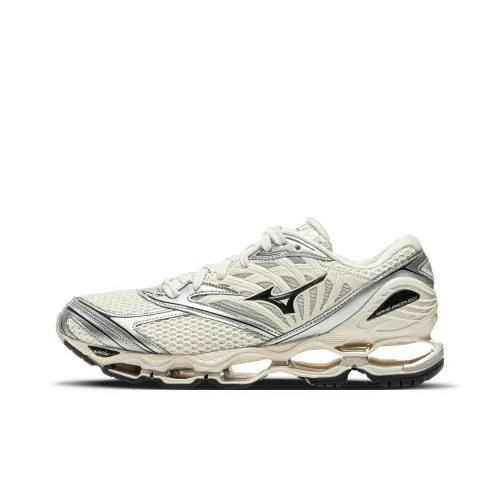 Mizuno Wave Prophecy LS Повседневный Низкий Топ Экрю/Черный/Серебряный Унисекс