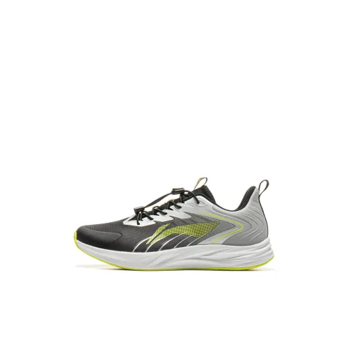 LINING YOUNG Running Clouds Низкий Топ Детская Беговая Обувь Черный LUNAR Поверхность Серый Детский