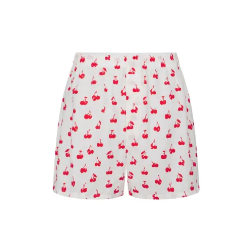 SKIMS Valentine's Day Collection SS25 Хлопковый поплин Мужские боксеры Мужской аналоговый с принтом вишни