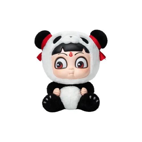 POP MART Коллаборация Edition Ne Zha's Magic Baby CHAOS Hug Collection Silicone Face Plush Panda Ne Zha Модные Фигурки 25 см