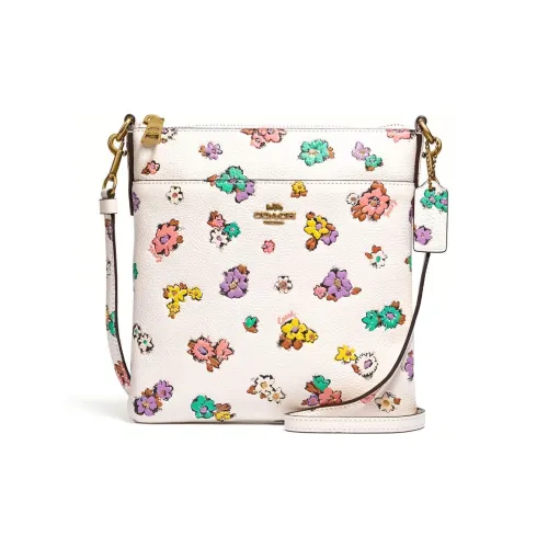 COACH Kitt Кожа Курьерская Сумка Сумка через плечо Маленькая Женская Белая