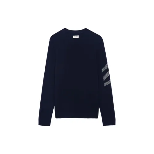 Zadig Voltaire Кашемир Свитер Мужской Морской Синий