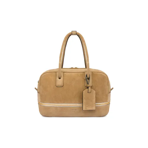 MOSCHINO Замша Телячья кожа Сумка через плечо Сумка Обычная Женская Карамельно-коричневая