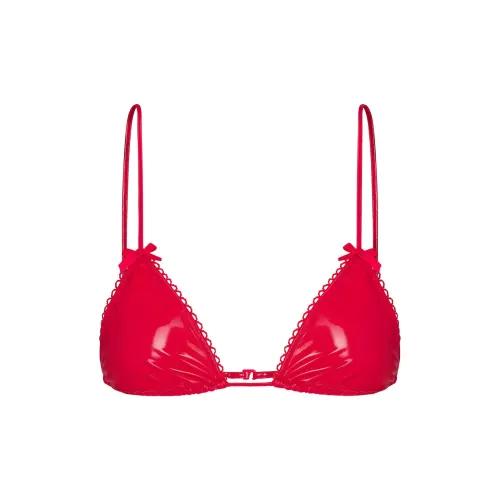 SKIMS Valentine's Day Collection SS25 Винил MICRO TRIANGLE Бюстгальтер Bra Women's 1 Pack RED Красный
