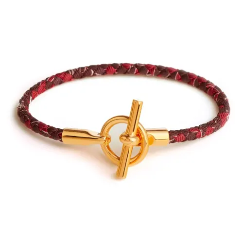 HERMES Кожа Золото Браслеты Женские Красный