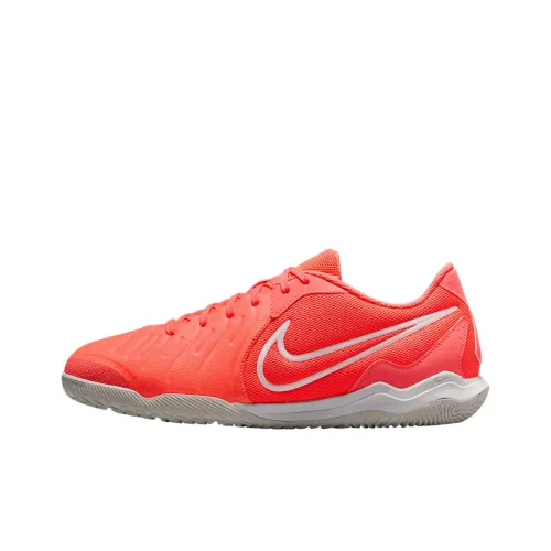 Nike Tiempo Legend 10 Для помещений Противоскользящие Устойчивые к истиранию Футбольные бутсы Унисекс Красный Белый