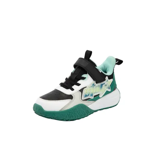 361°KIDS Slip-resistant Abrasion-resistant Low Top Kids Lifestyle Shoes Black Green Children Aged 3-7 Years 361°KIDS Противоскользящие Износостойкие Низкие Кеды для Детей Black Green Дети Возраст 3-7 Лет