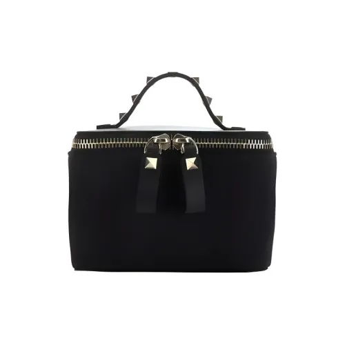Valentino Rockstud Ткань Сумка Туалетная сумка Коробка для хранения Женская Черная