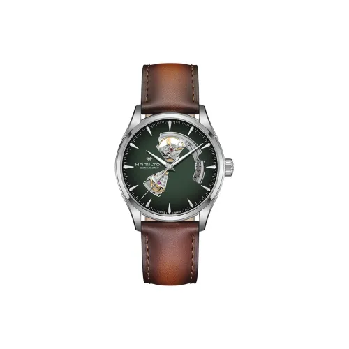 HAMILTON Jazz Series Автоматический Механический Часы Мужские 42 мм Зеленый Циферблат Корпус из Нержавеющей Стали
