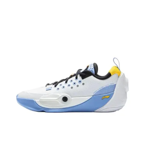 LINING YOUNG Баскетбольная обувь противоскользящая устойчивая к истиранию низкий топ детская баскетбольная обувь белый и синий детская