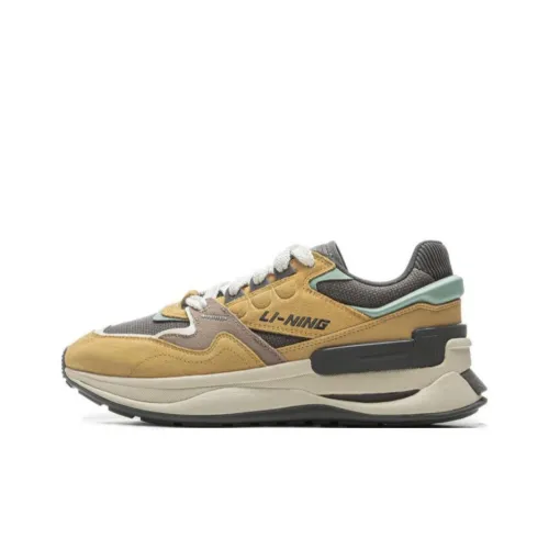 LiNing 001 Innocence V2 Противоскользящий Устойчивый к износу Устойчивый к отскоку Низкий топ Casual Мужской Желтый Серый