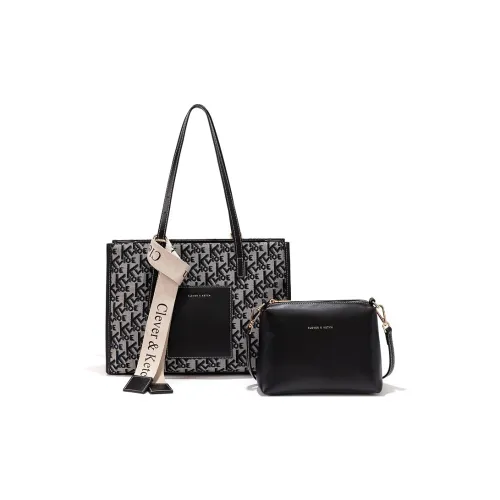 CLEVER KETCH ПУ (полиуретан) Сумка-тоут Сумка через плечо Стандартная Женская Черный Экрю