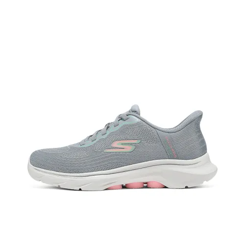 Skechers Slip Ins Устойчивые к истиранию Низкие Топы Повседневная обувь Женская Серого цвета