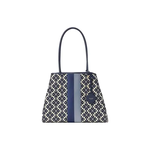 Kate Spade Холст Одно Плечо Сумка через плечо Тоут Сумка Сумка для покупок Сумка Большая Женская Синяя Белая