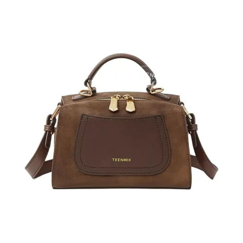 teenmix Спилок из коровьей кожи Одно плечо Сумка Маленькая Женская Кофейная Черная Латте Коричневая