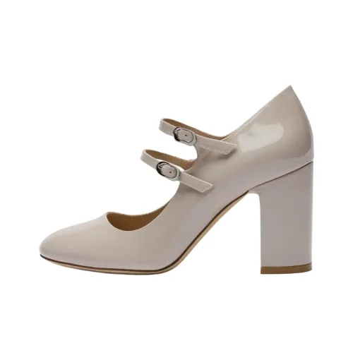 Stuart Weitzman SW Posh Грубый каблук Туфли Мэри Джейн 8,5 см Женские Серый