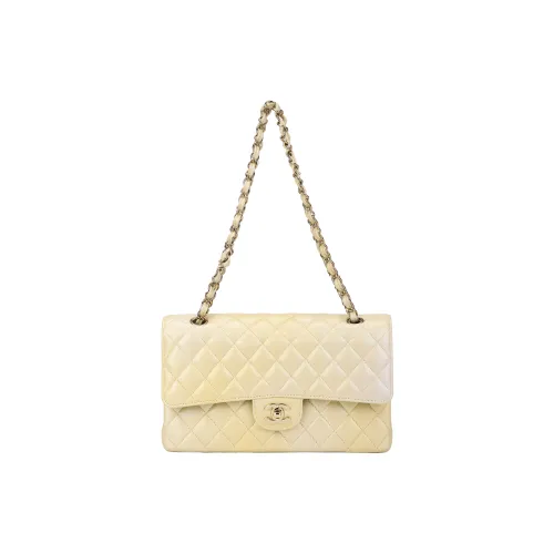 CHANEL Classic Flap CF Cloudy Перламутровая Козья Кожа Сумка через плечо Сумка на плечо Женская Светло-желтая