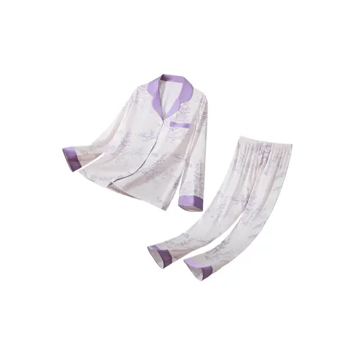 H YXIANG Пижамный комплект женский гиацинтово-фиолетовый