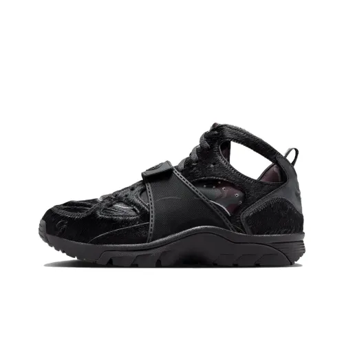 Corteiz x Nike Air Trainer Huarache Амортизация Износостойкий MID Топ Винтажные баскетбольные кроссовки Мужской Черный