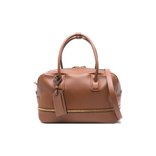 MOSCHINO Bowling Bag из кожи сумка женская цвет верблюжий коричневый