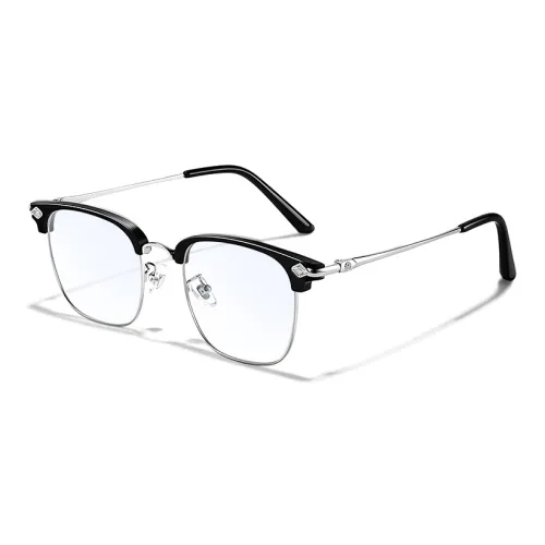 VEGOOS TR Памятный пластик Квадратные Оправы для очков Унисекс Черная оправа с Серебряными линзами