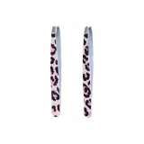 Розовый леопард с принтом, кисть для бровей, зажимы [Бандо] + [Неровный рот]: 2 шт