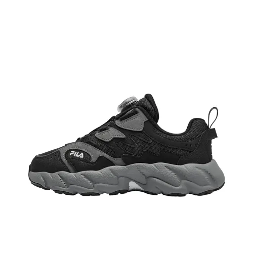 FILA KIDS BOA Детская беговая обувь Низкий топ Черный песок Серый Унисекс