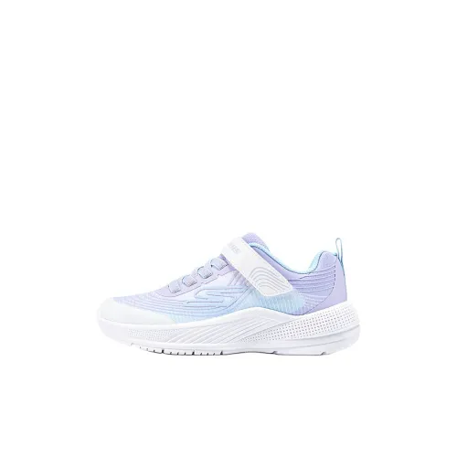 Skechers Kids Slip-resistant Abrasion-resistant Low Top Kids Lifestyle Shoes White Purple Children's Skechers Kids Slip-resistant Abrasion-resistant Низкие детские повседневные туфли Белый Фиолетовый Детские