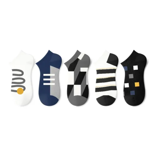 PRIMEET Низкие носки для мужчин 5 пар геометрический стиль