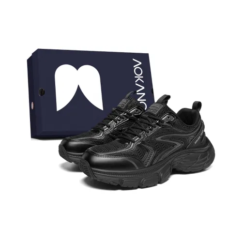 AOKANG Амортизаторы Shock Abrasion Resistant Slip Resistant Низкий Топ Толстая подошва Кроссовки Мужские Сумка для покупок