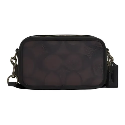 COACH Сумка через плечо из искусственной кожи маленькая женская ореховый цвет и коричневый и желтый