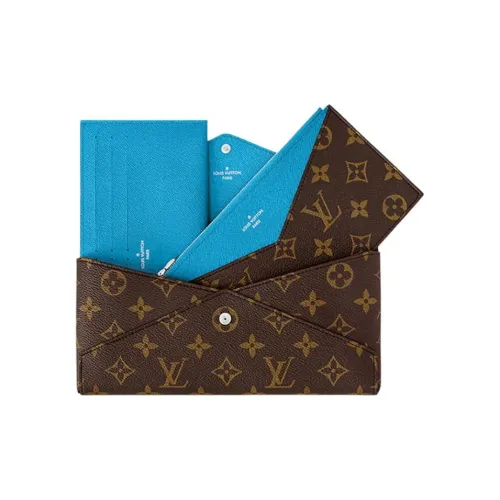 LOUIS VUITTON Kirigami Кожаная отделка 3 в 1 Клатч Женские Синий и Коричневый