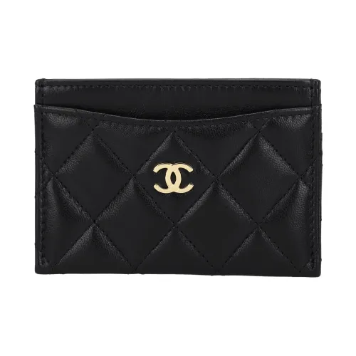 CHANEL Кошелек из овечьей кожи женский черный