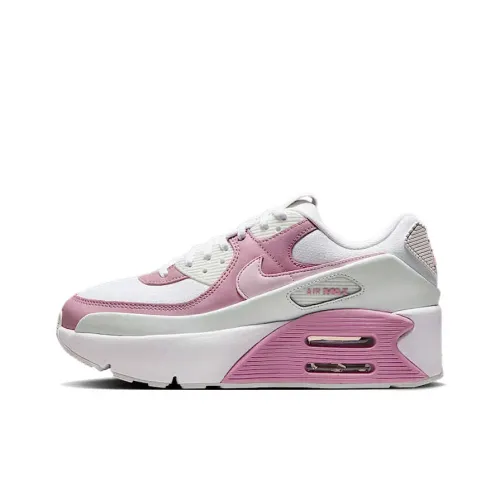 Nike Air Max 90 Low Топ Повседневные Беговые Кроссовки Женские Серый Красный